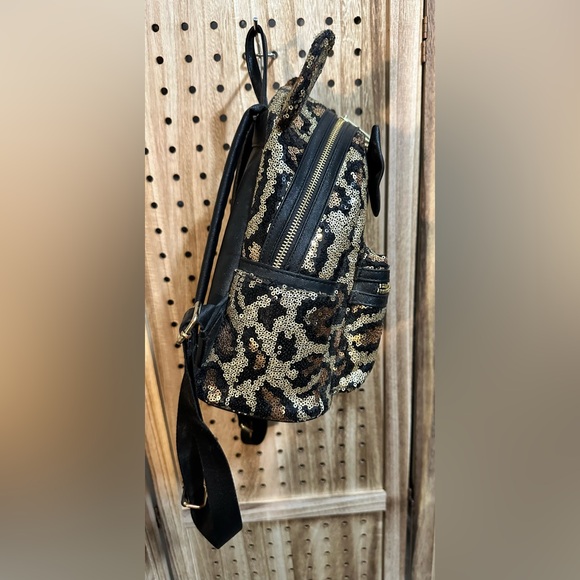 LOUNGEFLY DISNEY PARKS LEOPARD SEQUIN MINI BACKPACK - Picture 9 of 11